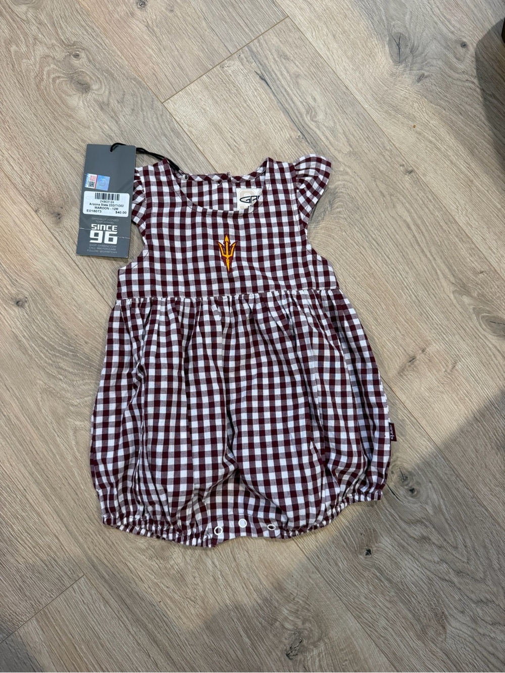 ASU gingham Romper